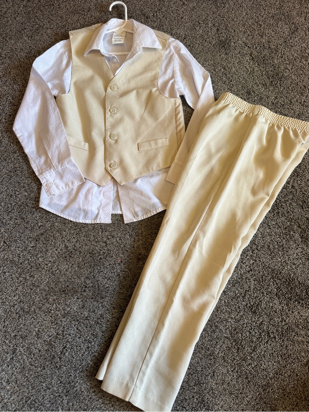 Van Heusen Cream Boys' 3-Piece Dress Set with White Shirt